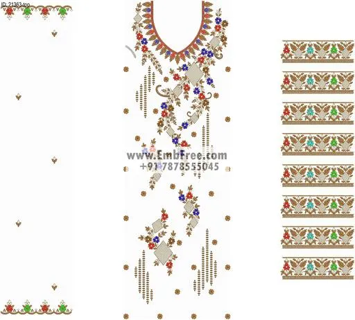 Embroidery Designs for dress id:21363