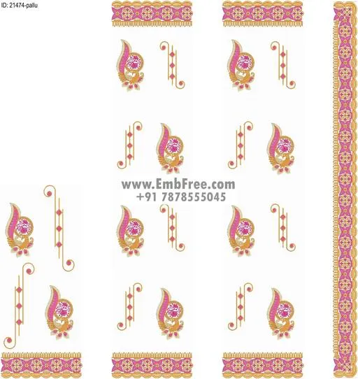 Embroidery designs for saree id:21474
