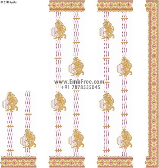 Embroidery designs for saree id:21475