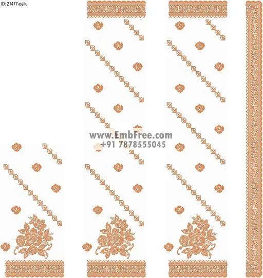 Embroidery designs for saree id:21477