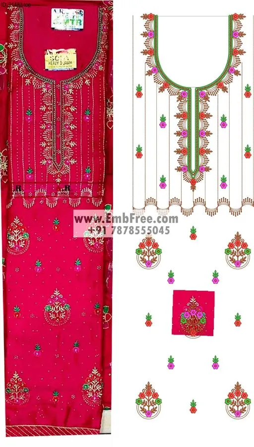 Embroidery Designs for dress id:21487