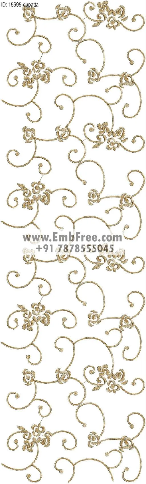 computer embroidery design for dupatta-ID:15695