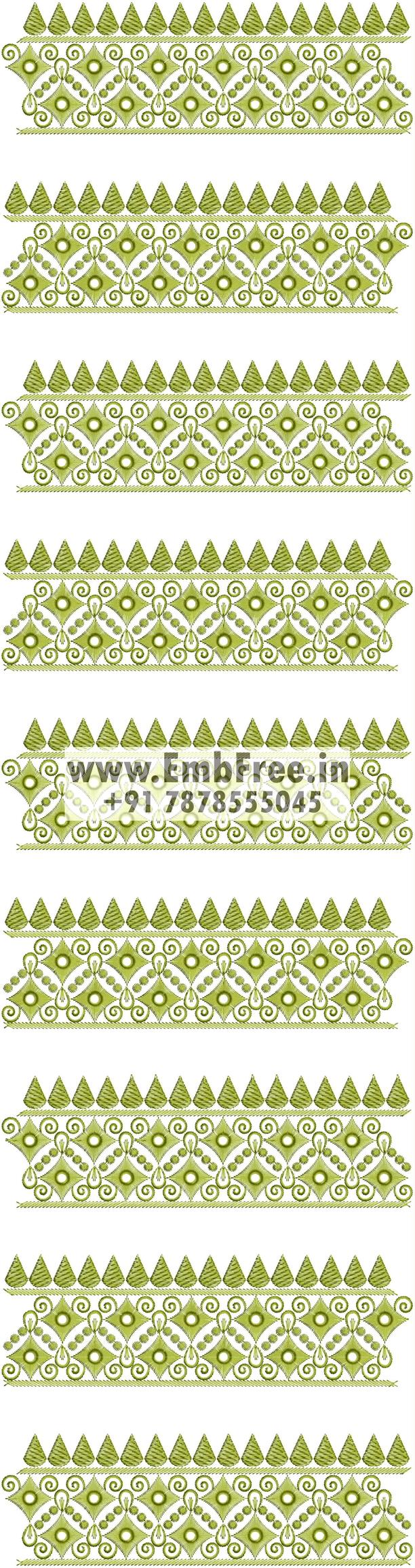 Embroidery designs for saree pallu skatt with chiroski diamond