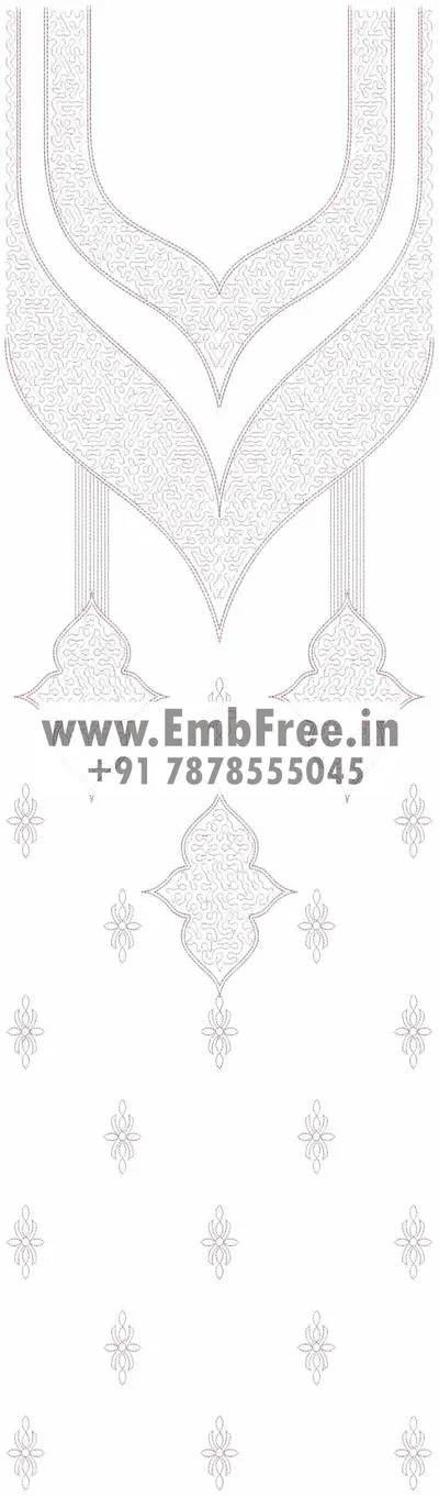 Embroidery designs for dress suit in chain stich