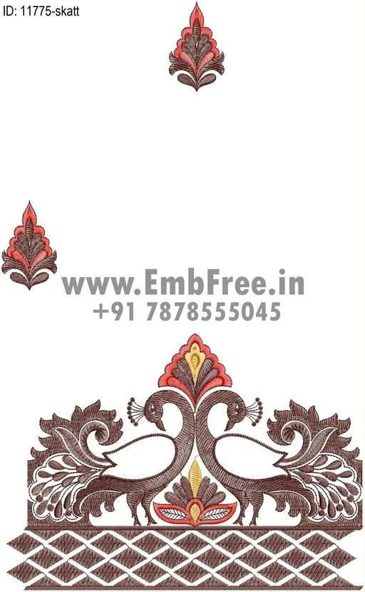 pallu skatt saree embroidery design thumbnail 2