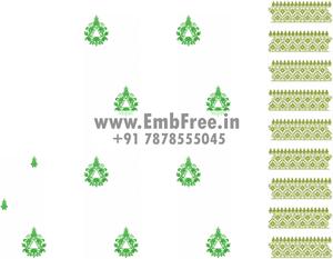 Embroidery designs for saree pallu skatt with chiroski diamond-ID:8990
